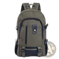 Canvas Backpack Men's Olive Green Student Bag
