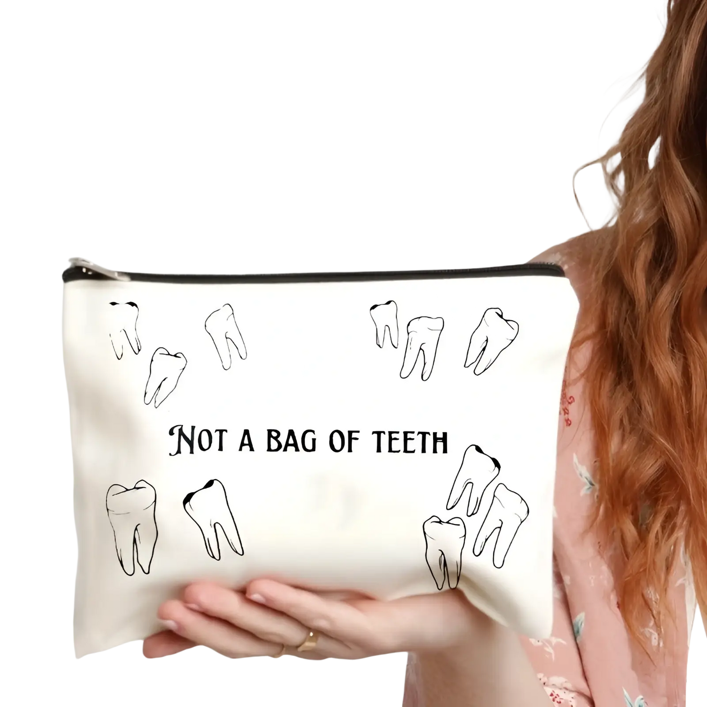Canvas Tooth Pouch not a Bag of Teeth Travel Case