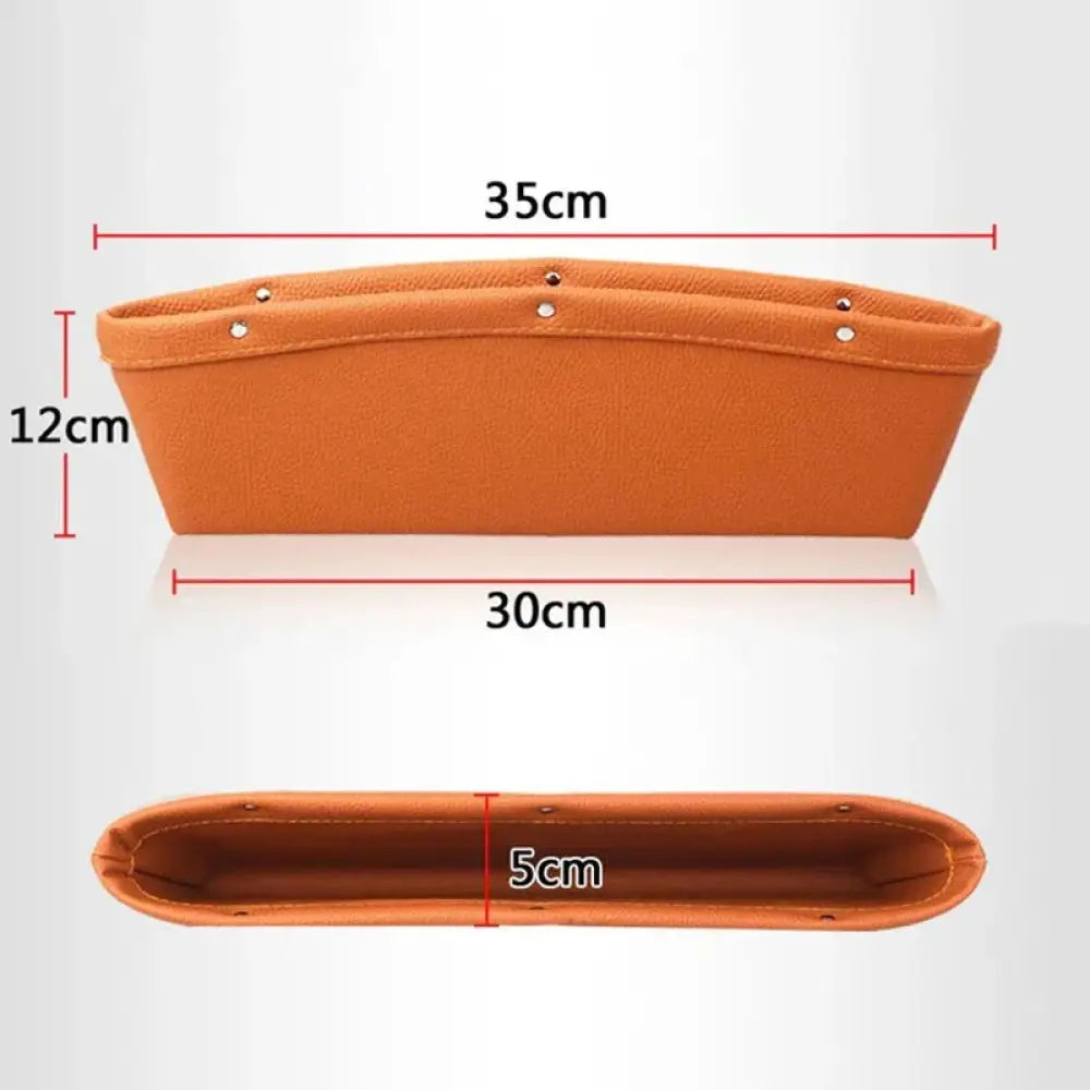 Premium Pu Leather Car Seat Gap Organizer with Rivets