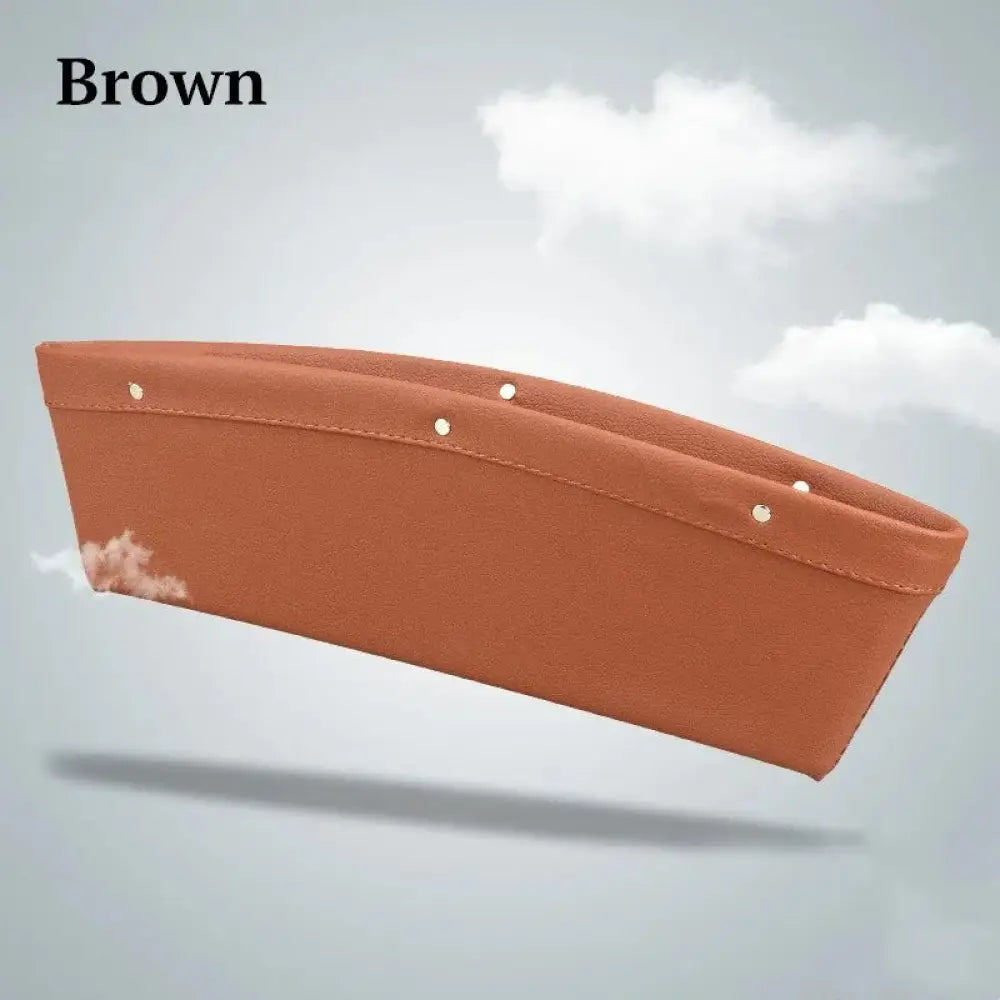 Premium Pu Leather Car Seat Gap Organizer with Rivets