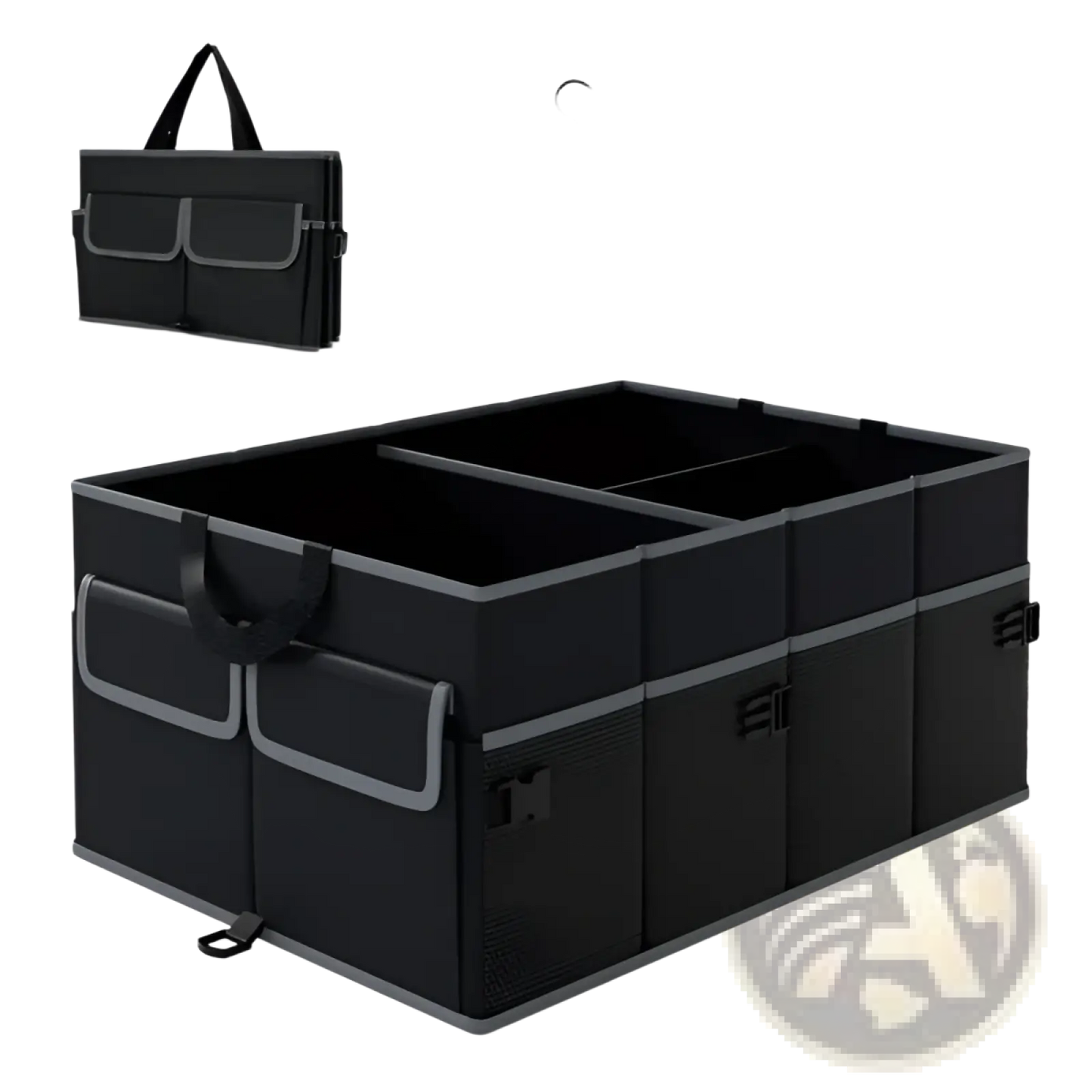Car Trunk Organizer 13 Gallon 3 Compartments Black