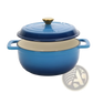 Cast Iron Dutch Oven 5qt Blue with Gold Knob