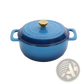 Cast Iron Dutch Oven 5qt Blue with Gold Knob