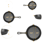 Cast Iron Skillet Set Pre Seasoned 3 Piece Cookware