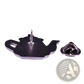 Cat Witch Teapot Enamel Pin Whimsical Copper Brooch