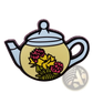 Cat Witch Teapot Enamel Pin Whimsical Copper Brooch