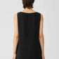 Eileen Fisher - Silk Georgette Crepe Bateau Neck Tank Top