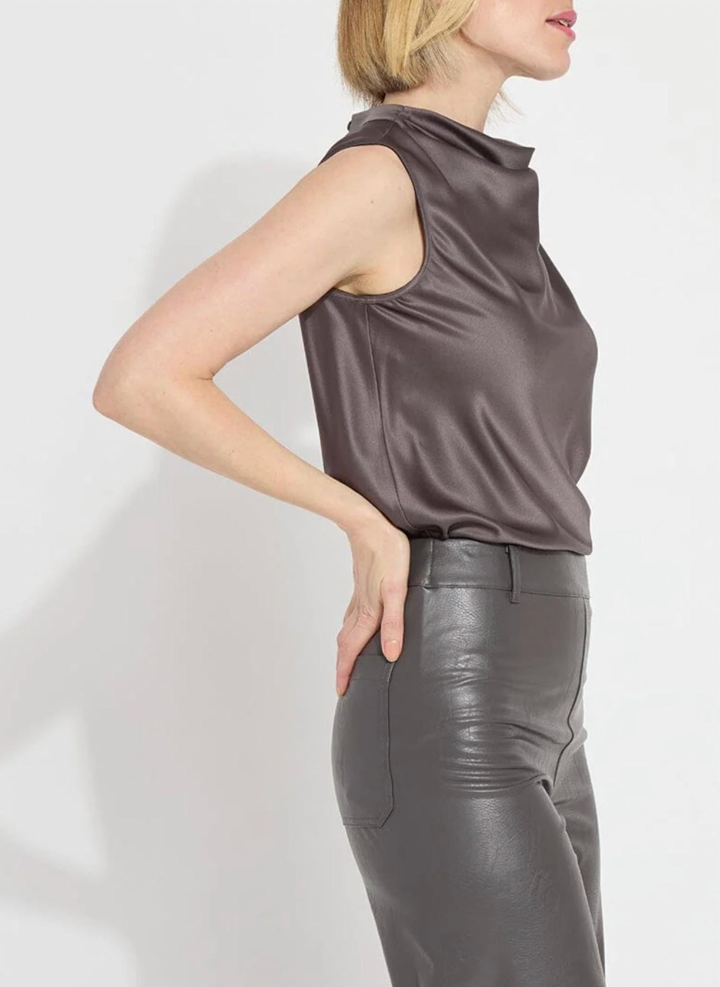 Lysse - Justine Draped Mock Neck Top
