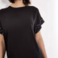 Apricot - Sequin Cuff Chiffon Blouse