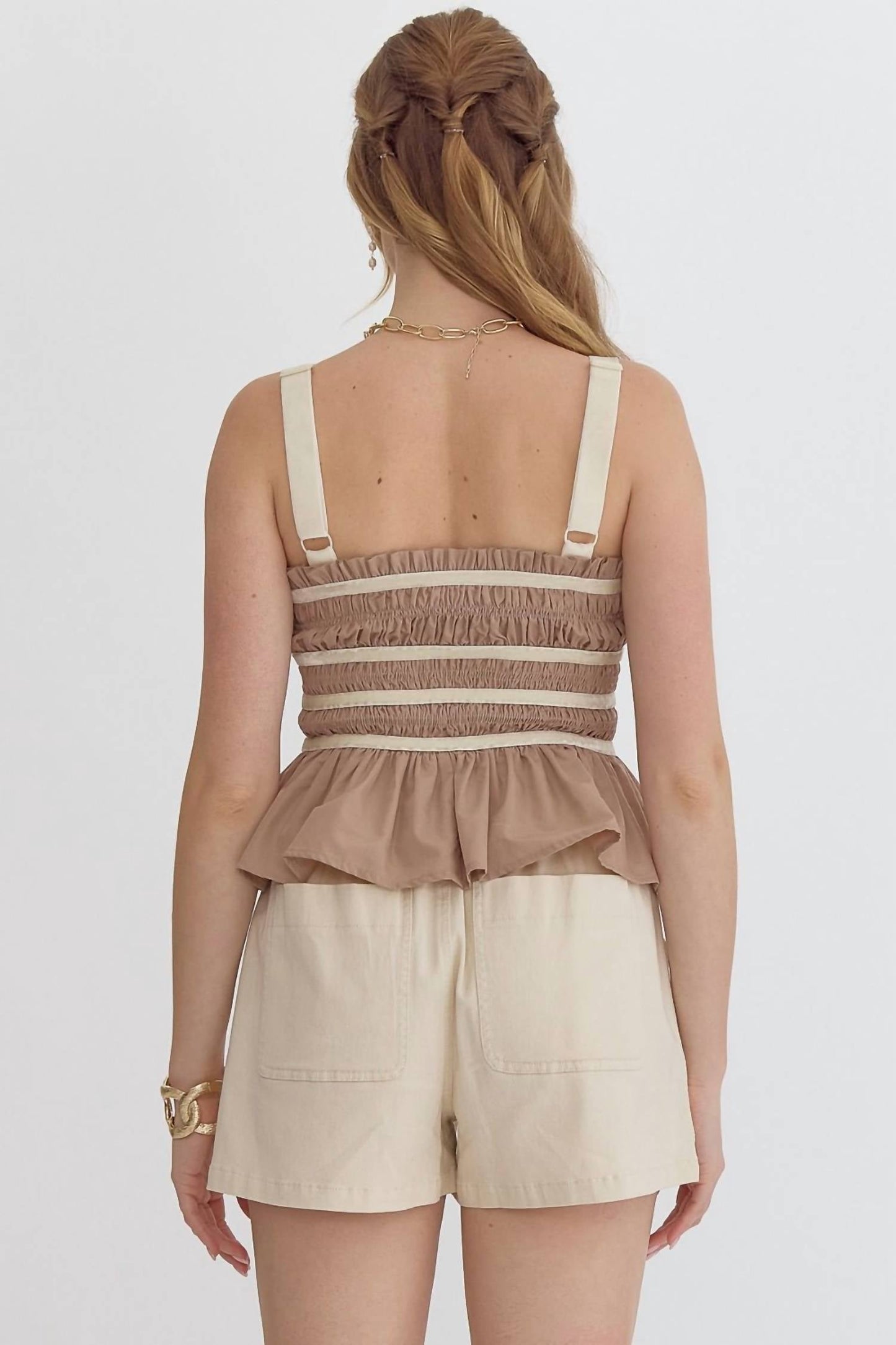 Entro - Peplum Bow Tank Top