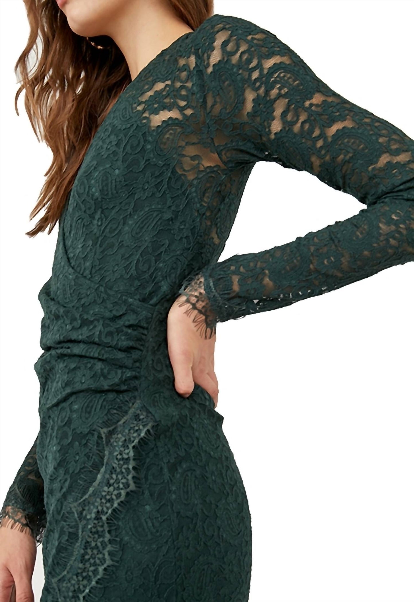 Free People - PEARL LACE मिनी ड्रेस