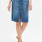 ट्रेंड्सी - राइसेन फुल साइज़ हाई राइज़ फ्रंट स्लिट पेंसिल स्कर्ट्स प्लस साइज़