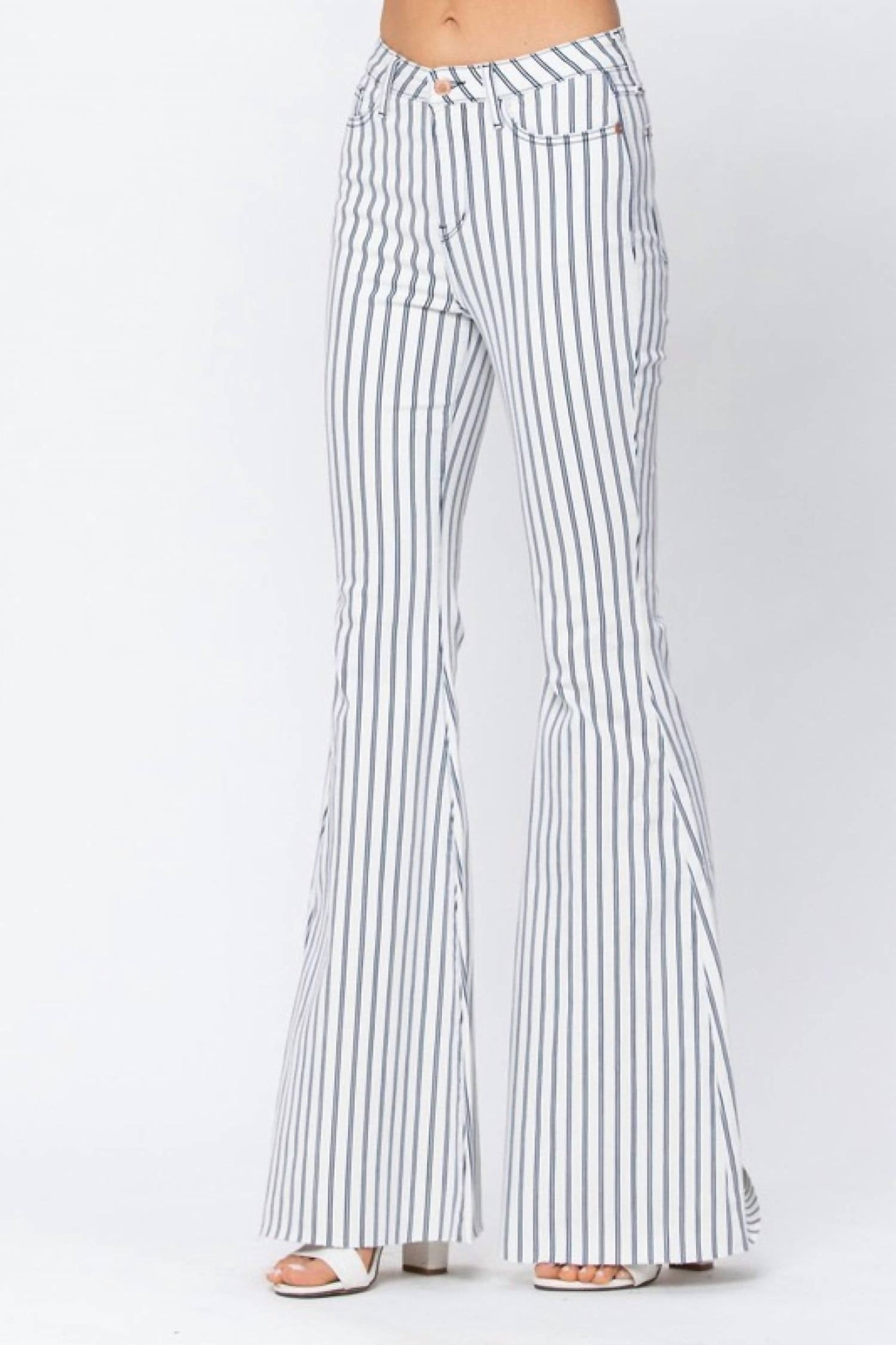 Judy Blue - High Waist Super Flare Pin Stripe Jean