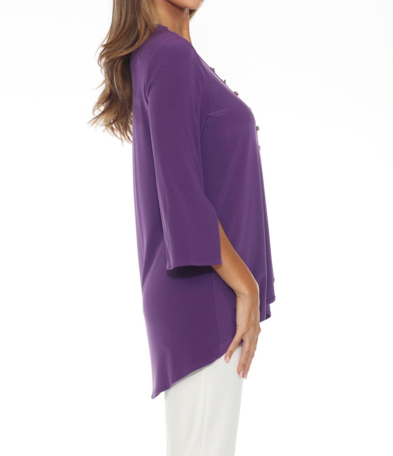 Joseph Ribkoff - Wrap Front 3/4 Sleeve V-neck Tunic