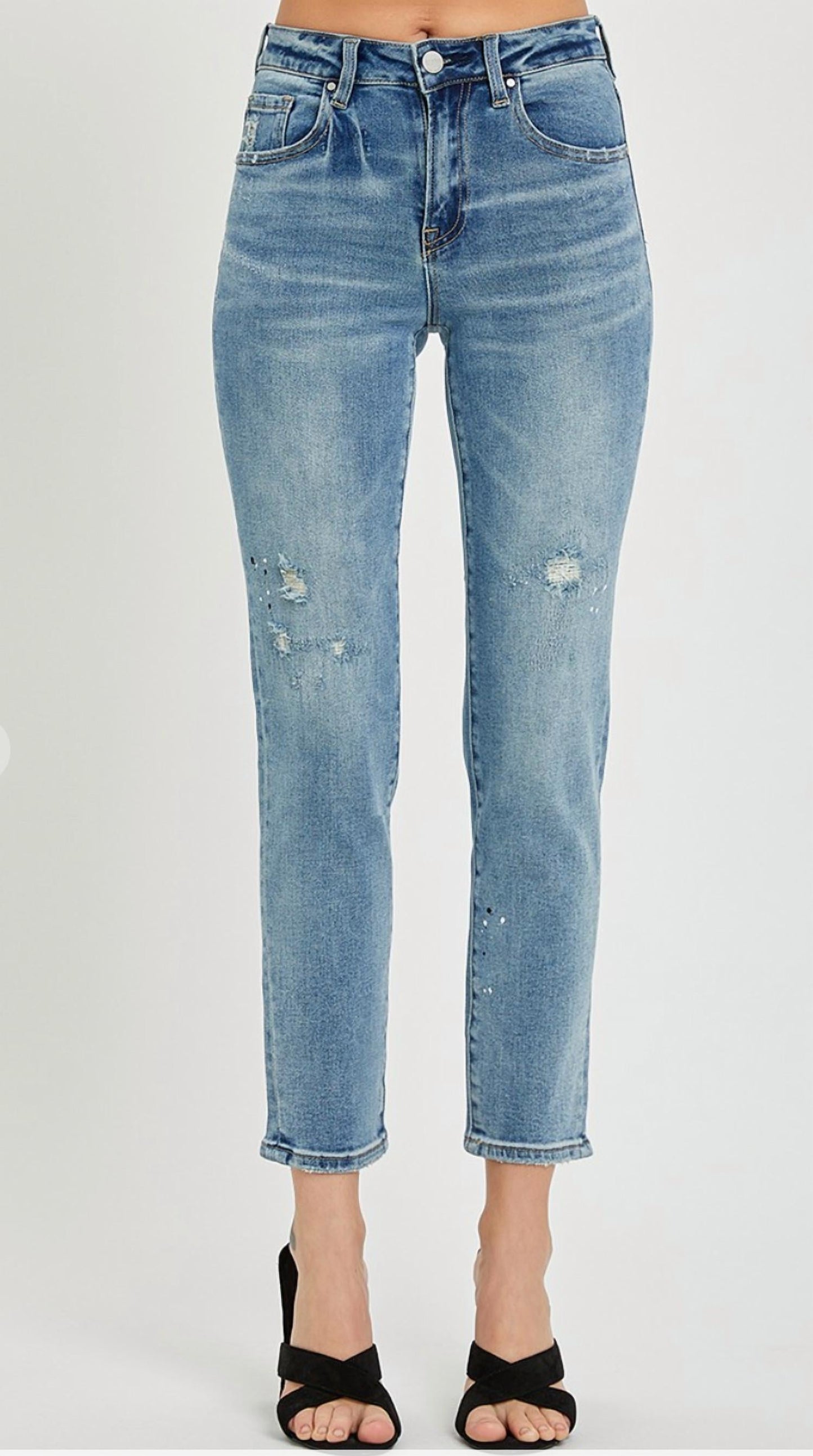 Risen - Mid Rise Tapered Jeans