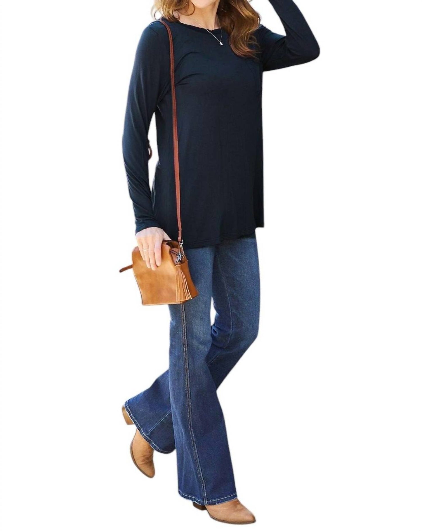 Basic Bae - Luxe Long Sleeve Top With Pockets