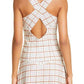 Nicholas - Square Neck Button Front Pinafore Plaid Tank Top