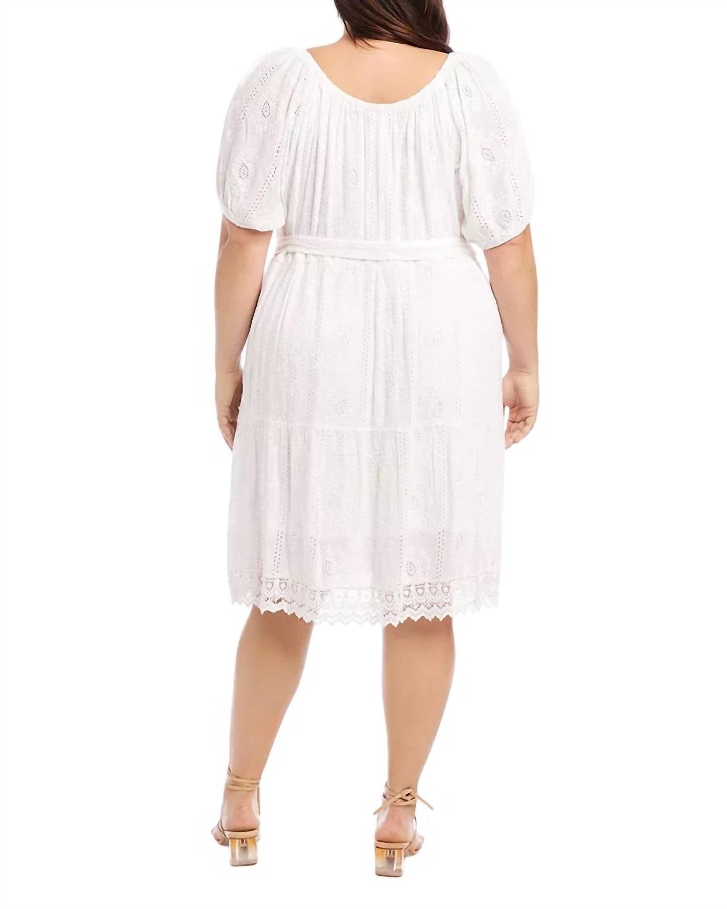 Karen Kane - Embroidered Eyelet Puff Sleeve Dress