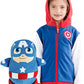 Cubcoats 2-in-1 Transforming Unisex Captain America Classic Zip-up Hoodie Blue