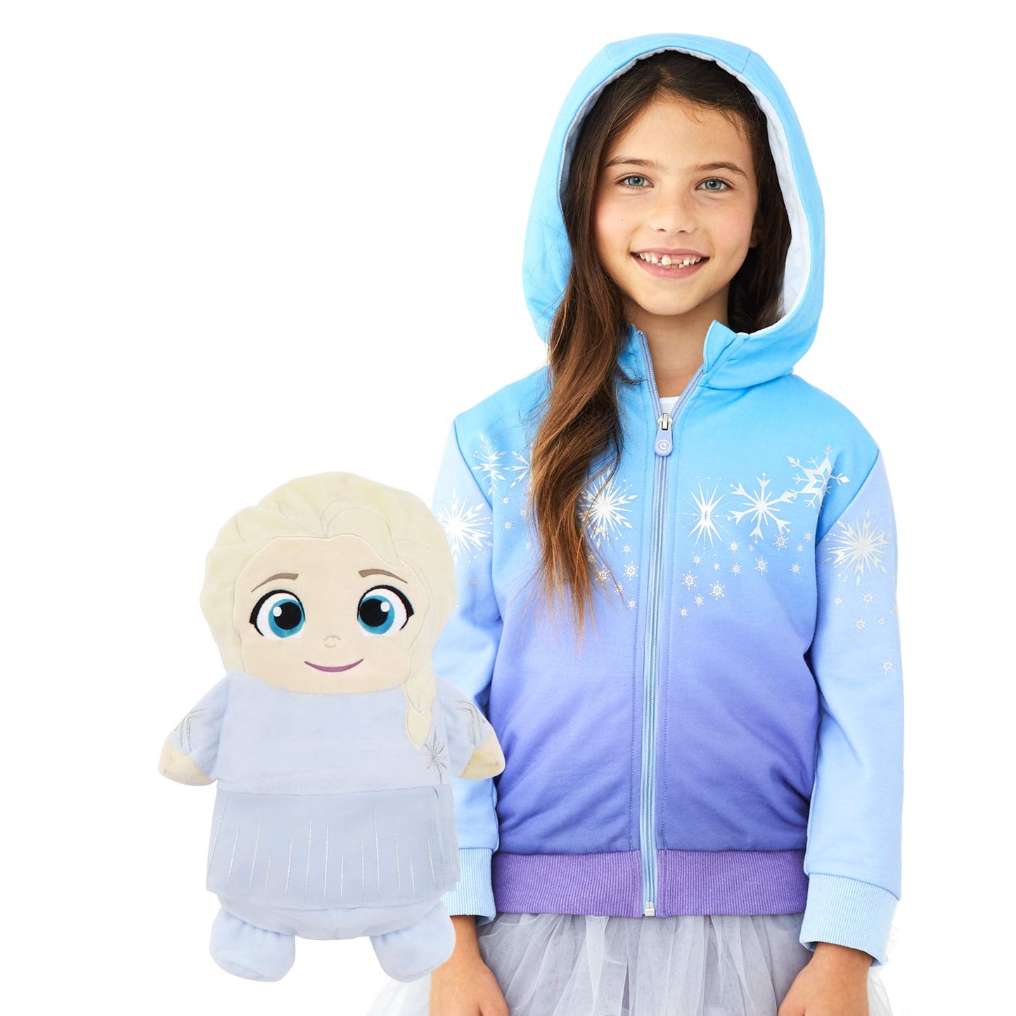 Cubcoats Transforming 2 in 1 X Disney Frozen(TM) Elsa 2-in-1 Stuffed Animal Hoodie Blue