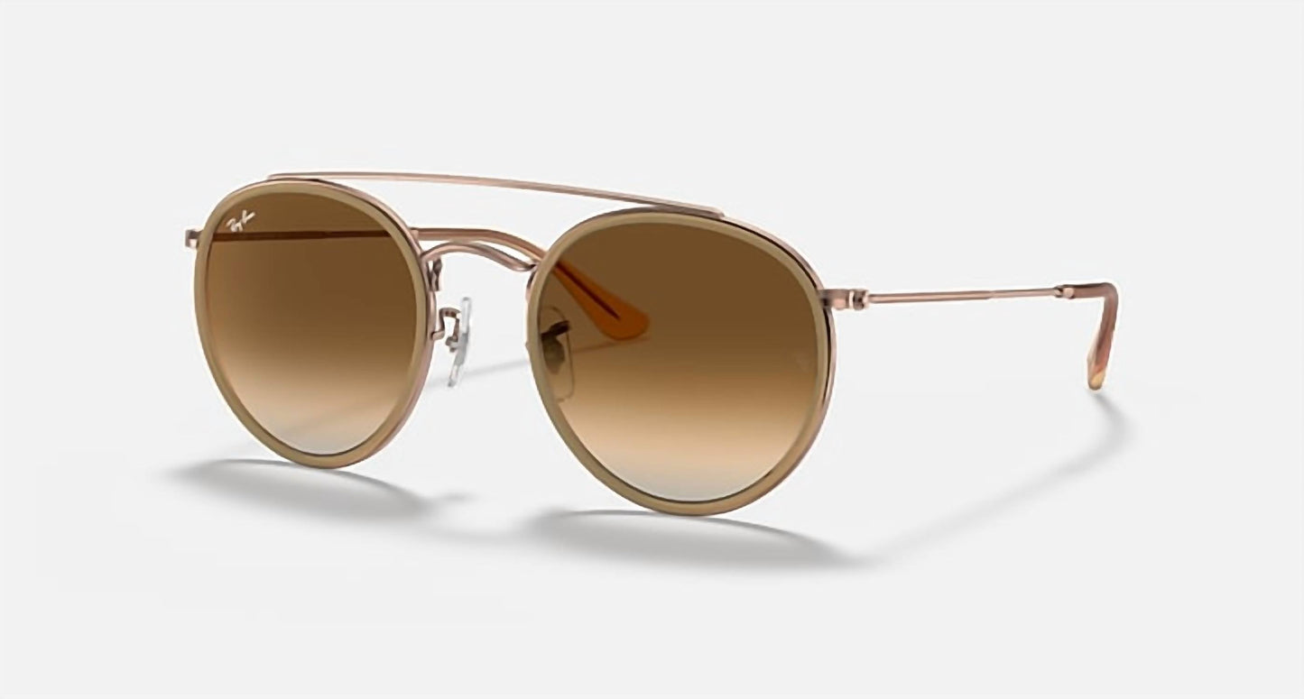 Ray Ban - Round Double Bridge Non Polarized Sunglasses Rb3647n 907051
