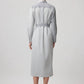 Atm - Mixed Stripe Shirting Belted Shirt Dress