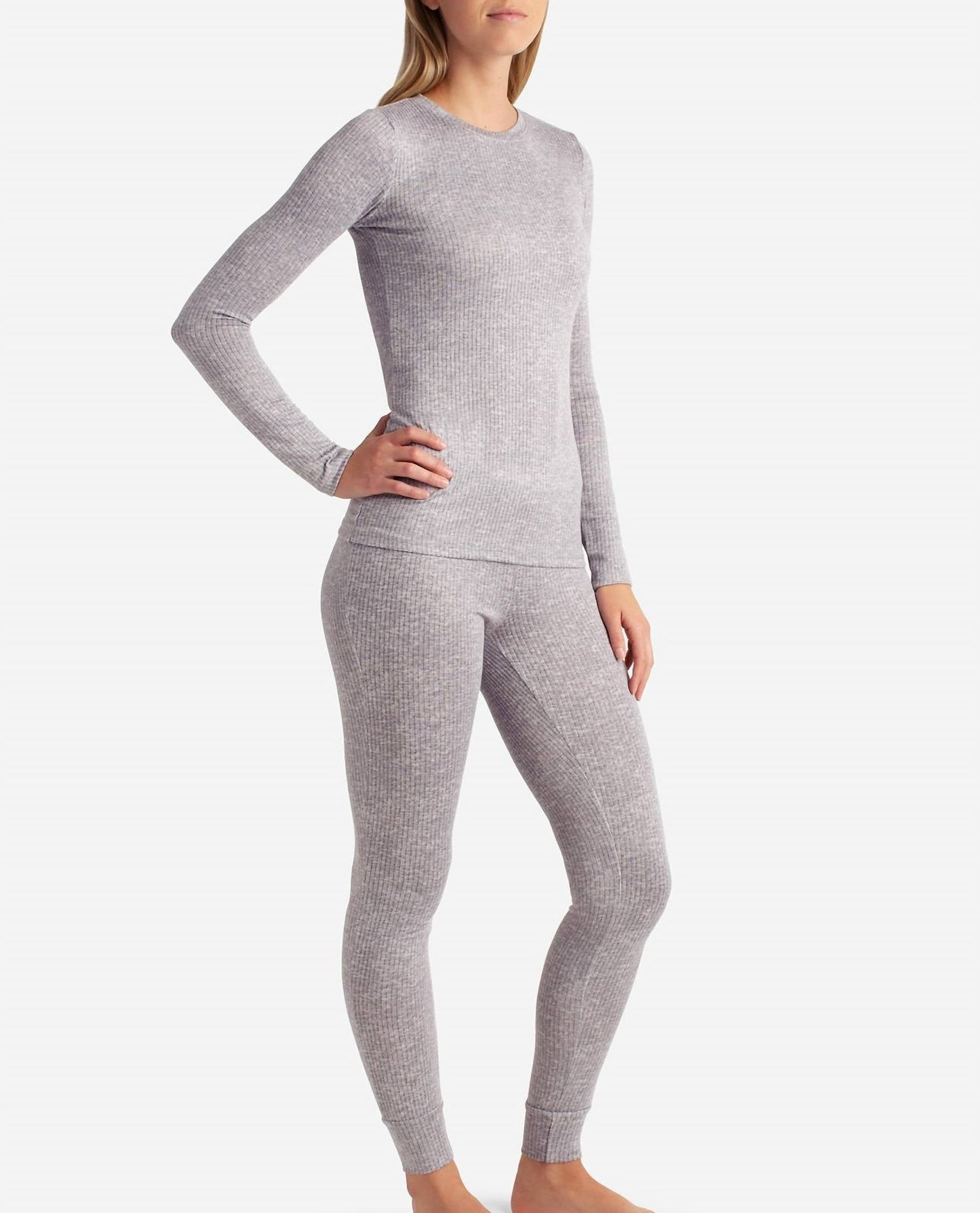 Danskin - Ribbed Hacci Crew Neck Layering Set With Leggings