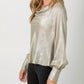 Mystree - Metallic Cowl Neck Blouse