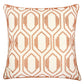 Geometric Embroidered Throw Pillow - Rust
