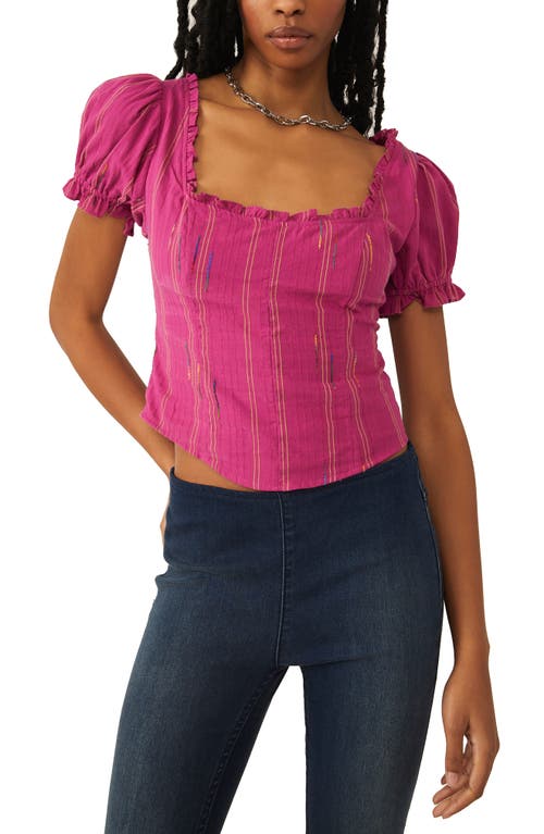 Free People Seratonin Corset Top in Raspberry Sherbert, Size Medium