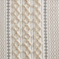 Cotton Printed Curtain Panel with Chenille Stripe and Lining Ivory 50x95