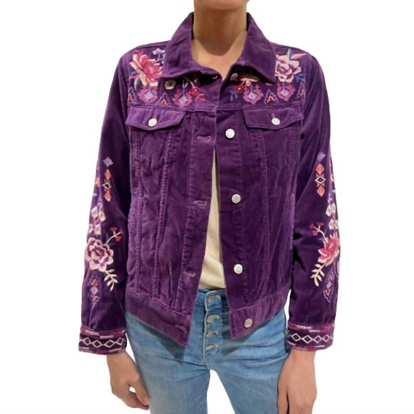 Johnny Was - Women's Curacao Cotton Velvet Trucker Jacket