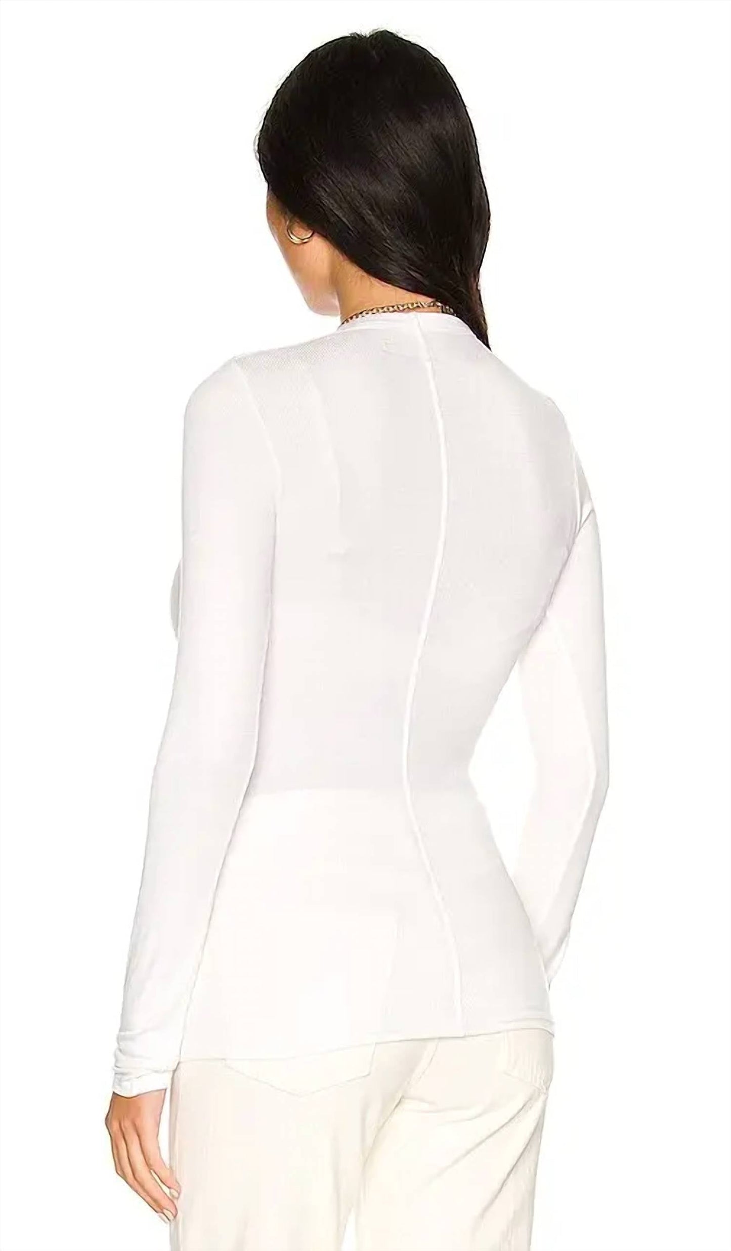 Enza Costa - Silk Knit Long Sleeve U Top