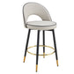 Modern Upholstered 360° Rotatable Bar Chair With Metal Legs For Dining Room (Set of 2)
