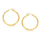 14k Yellow Gold Fancy Diamond Cut Hoop Earrings (35mm Diameter)