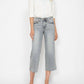 Judy Blue - Tummy Control Raw Hem Crop Wide Jeans
