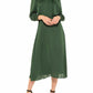 Alexia Admor - Alexia Admor Brooklyn Midi Dress Green satin Mick Neck Tie
