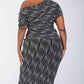 The Curve La - Plus Size Glitter Knit Off Shoulder Knit Midi Dress