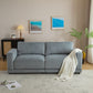 Modern Square Arm Sofa with Soft Fabric Upholstery and Deep Cushions