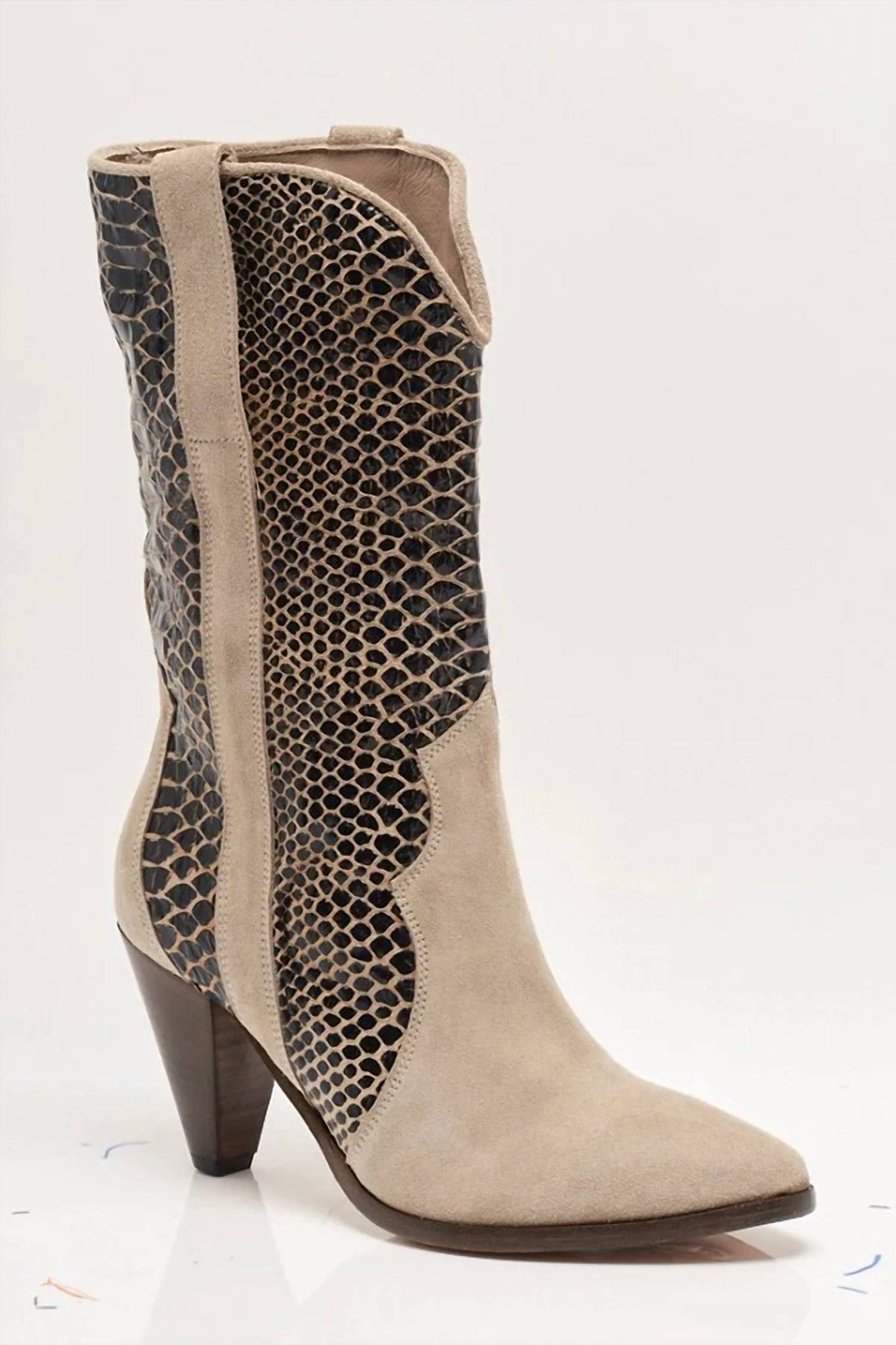 Free People - Women's Snakeskin Feather Heel Boot