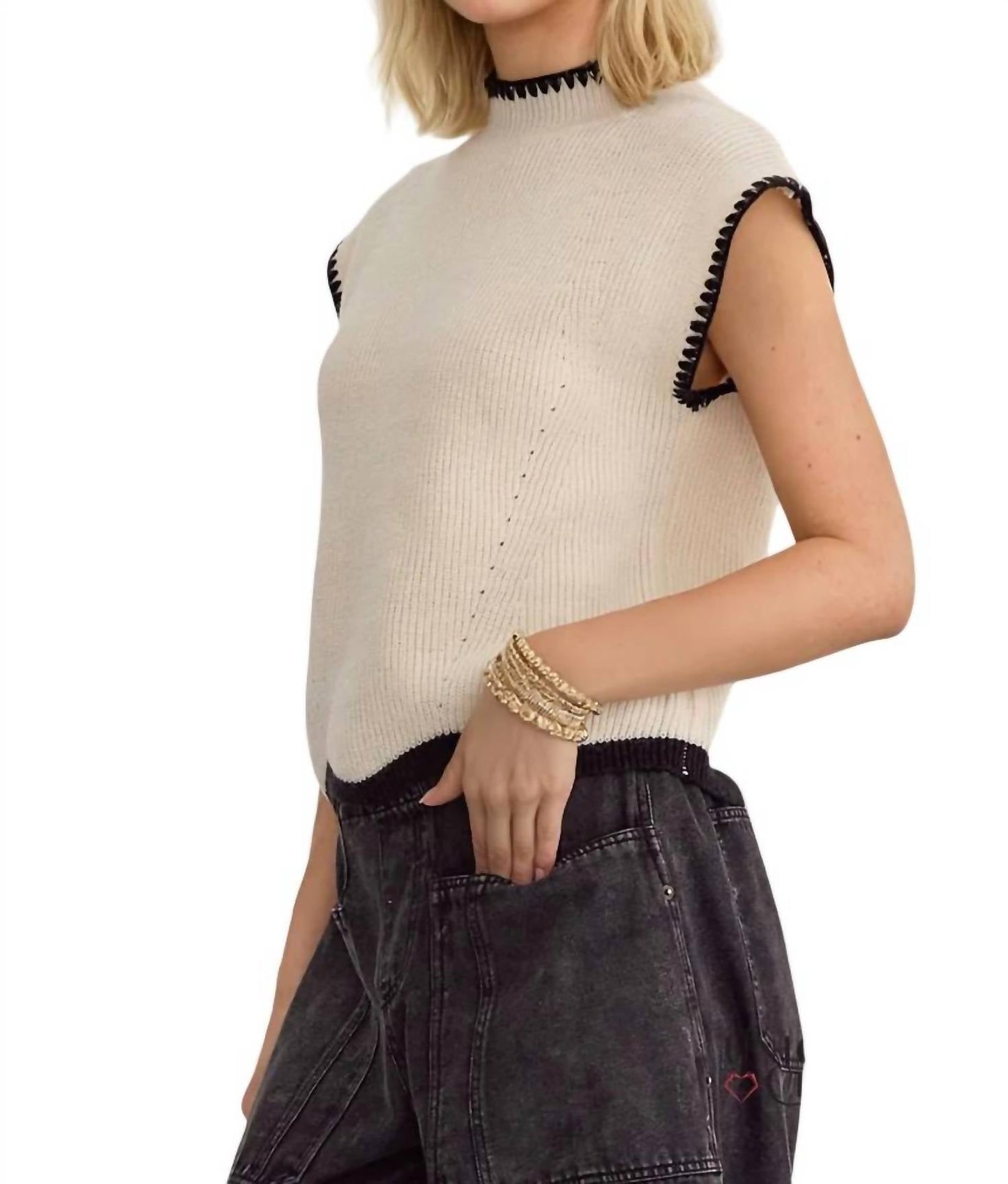 Entro - Madison Cap Sleeve Sweater Top