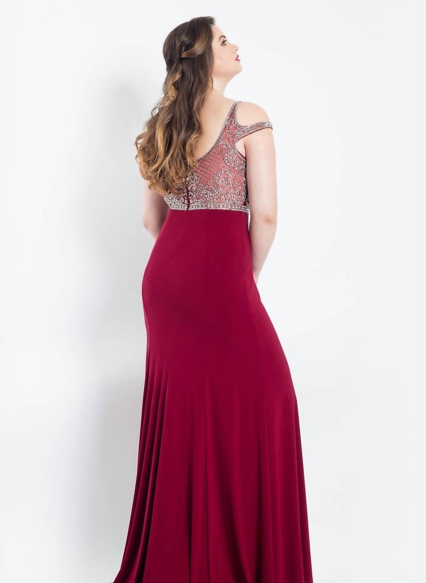 Rachel Allan - Beaded Jersey Prom Dress