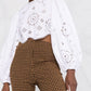 Ganni - BRODERIE ANGLAISE CROPPED BLOUSE
