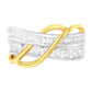 10K White and Yellow Gold 1 1/10 cttw Channel-Set Diamond Bypass Band Ring (J Color, I3 Clarity) - Size 7