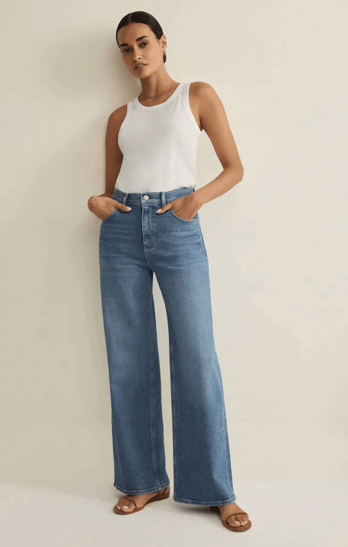 Z Supply - Nova High Rise Wide Leg Denim Pants