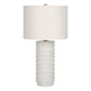 28"h Cream Resin Table Lamp with Ivory Linen Shade
