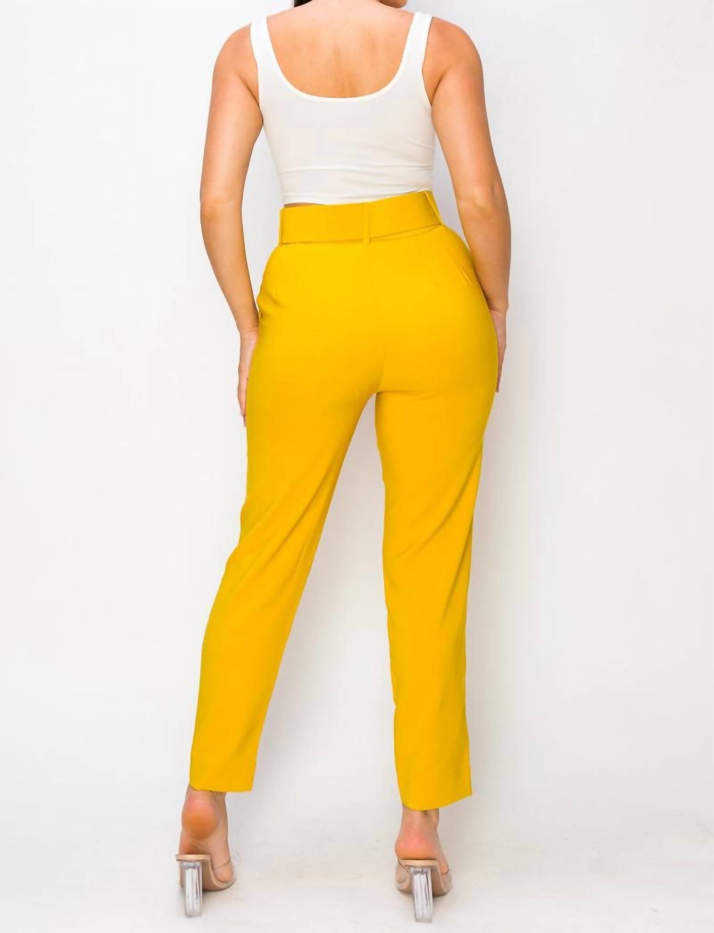 A.C.G. Los Angeles - Ankle Slim Fit Cigarette Pants With Belt