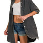 Trendsi - Zenana Washed Double Gauze Button Down Shirt Dress