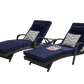 Outdoor Wicker Reclining Chair Set of 2 with Cushions