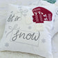 Let It Snow Christmas Throw Pillow 20x20 Cotton Cushion